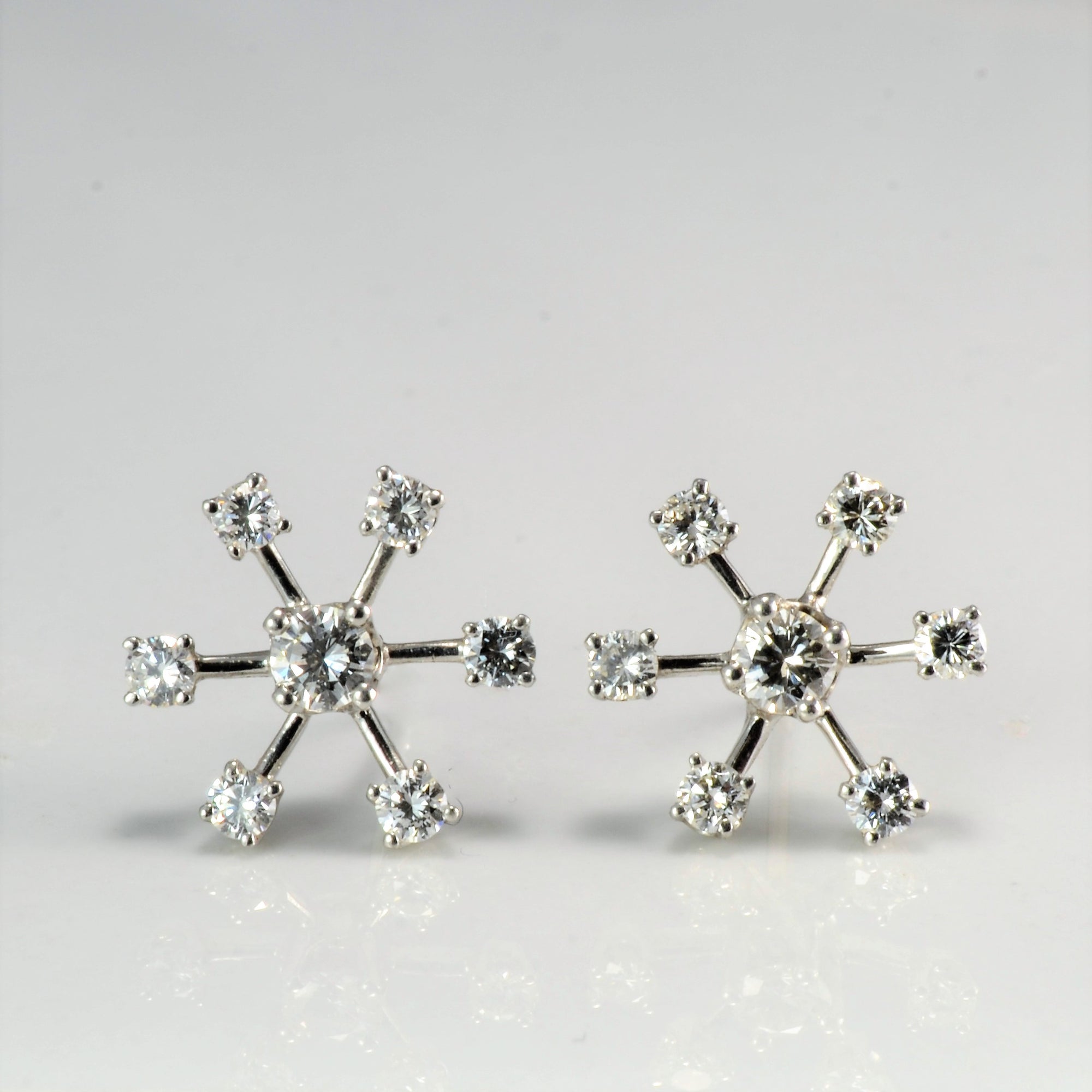 Multi Prong Diamond Stud Earrings | 0.74 ctw |