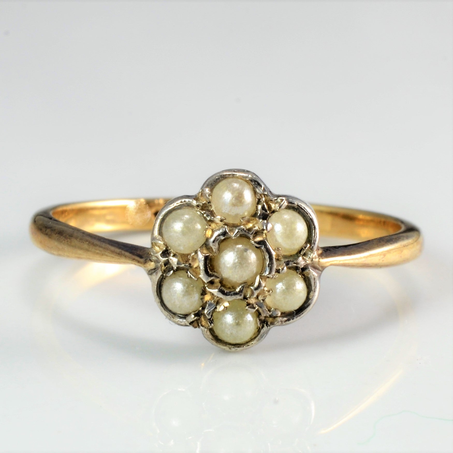 Victorian Cluster Pearl Vintage Ring | SZ 6.5 |