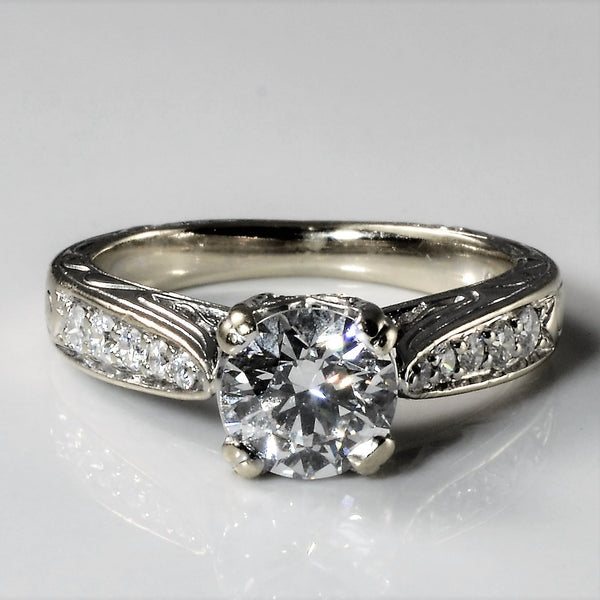 Detailed European Shank Diamond Ring | 1.17ctw | SZ 4.25 |