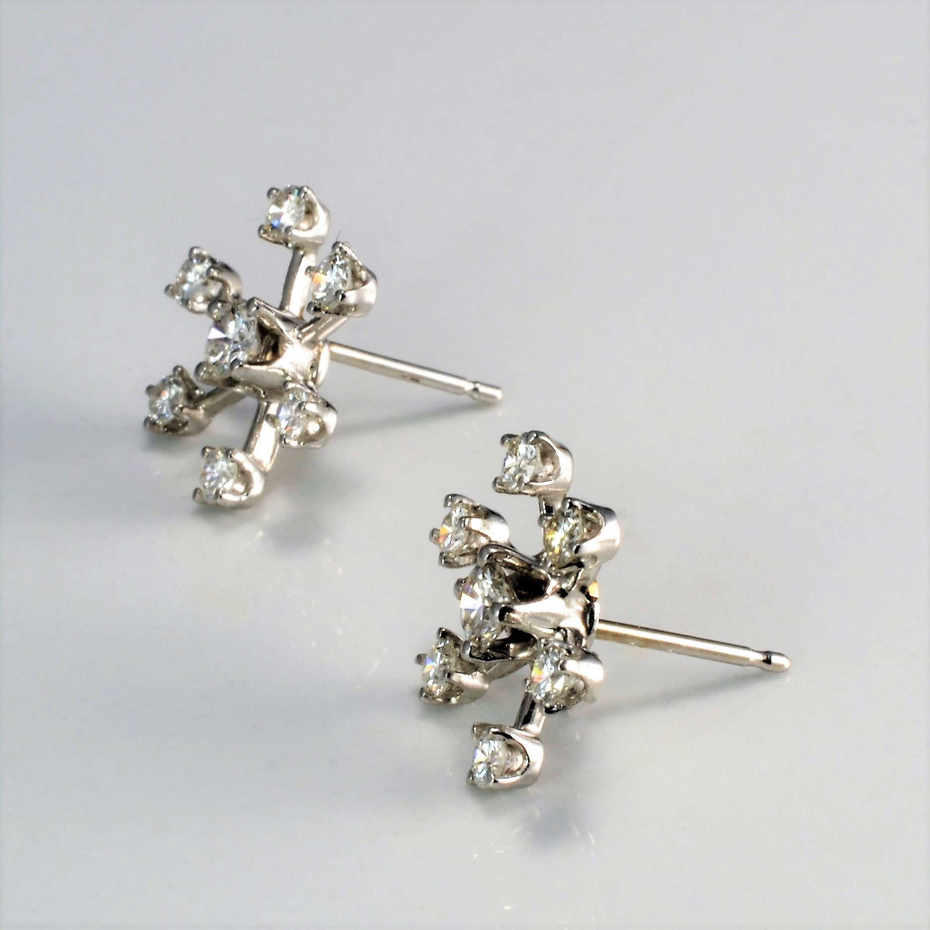 Multi Prong Diamond Stud Earrings | 0.74 ctw |