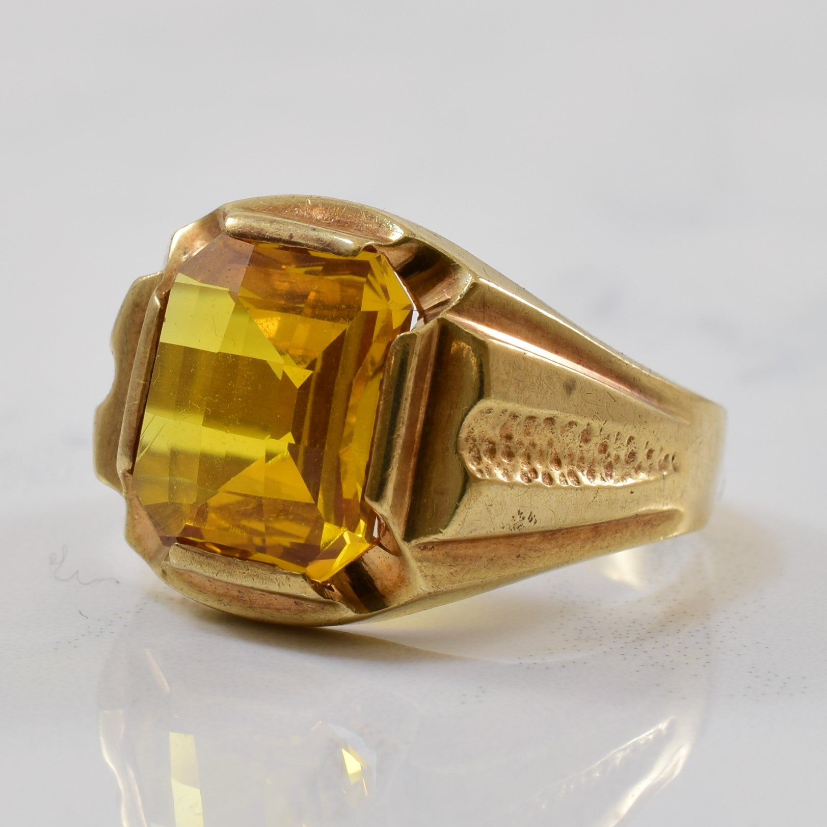 Synthetic Yellow Sapphire Ring | 6.00ct | SZ 9.5 |