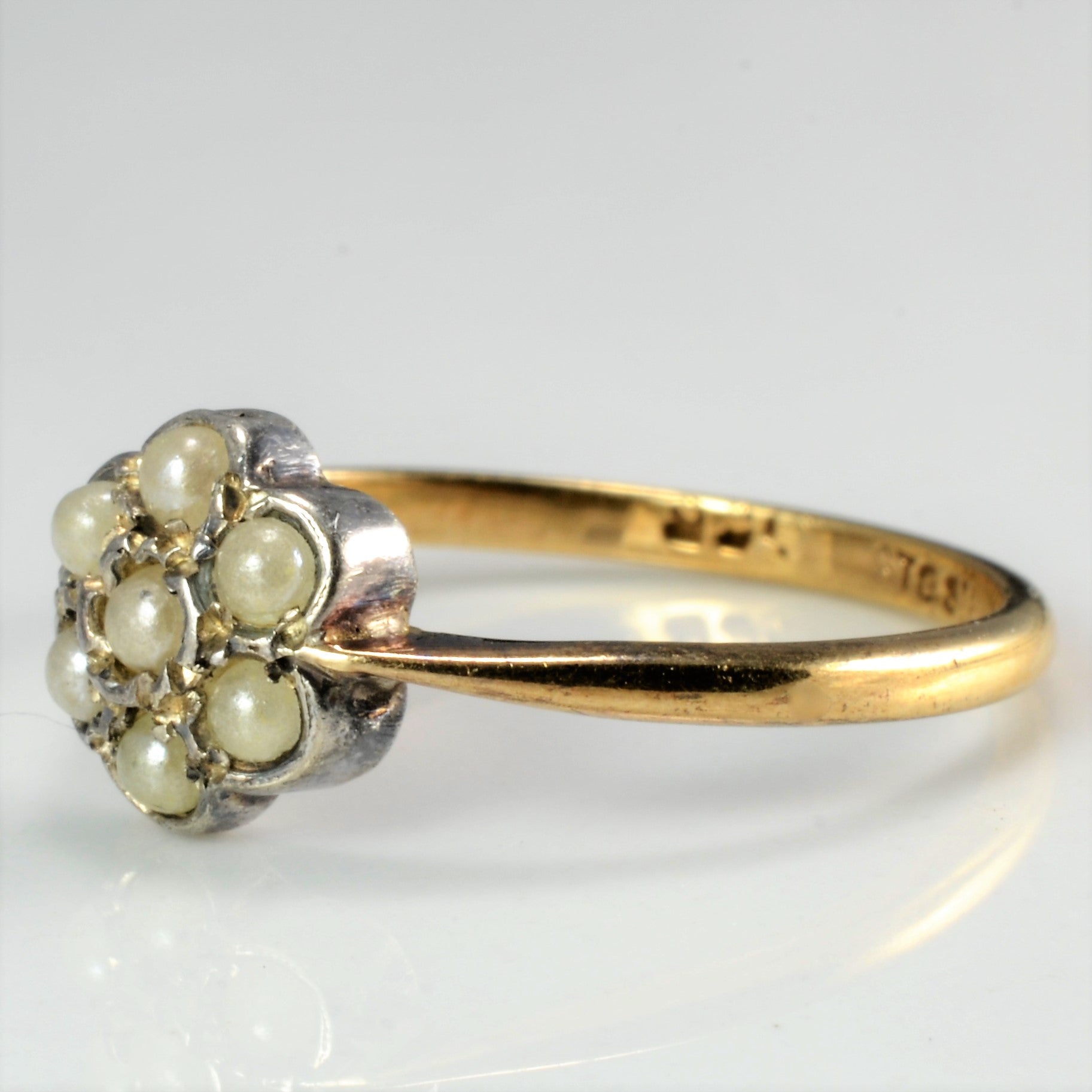 Victorian Cluster Pearl Vintage Ring | SZ 6.5 |