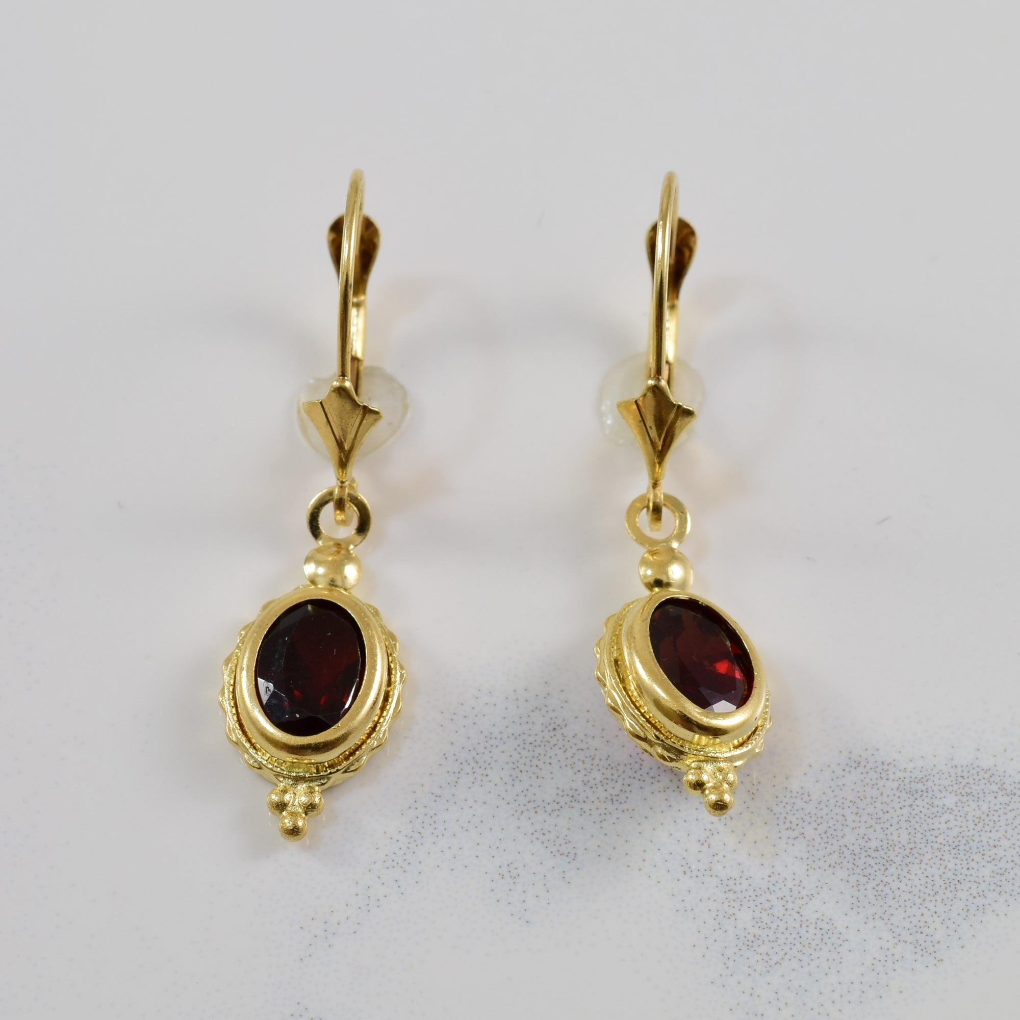 Oval Garnet Drop Earrings | 3.50ctw |