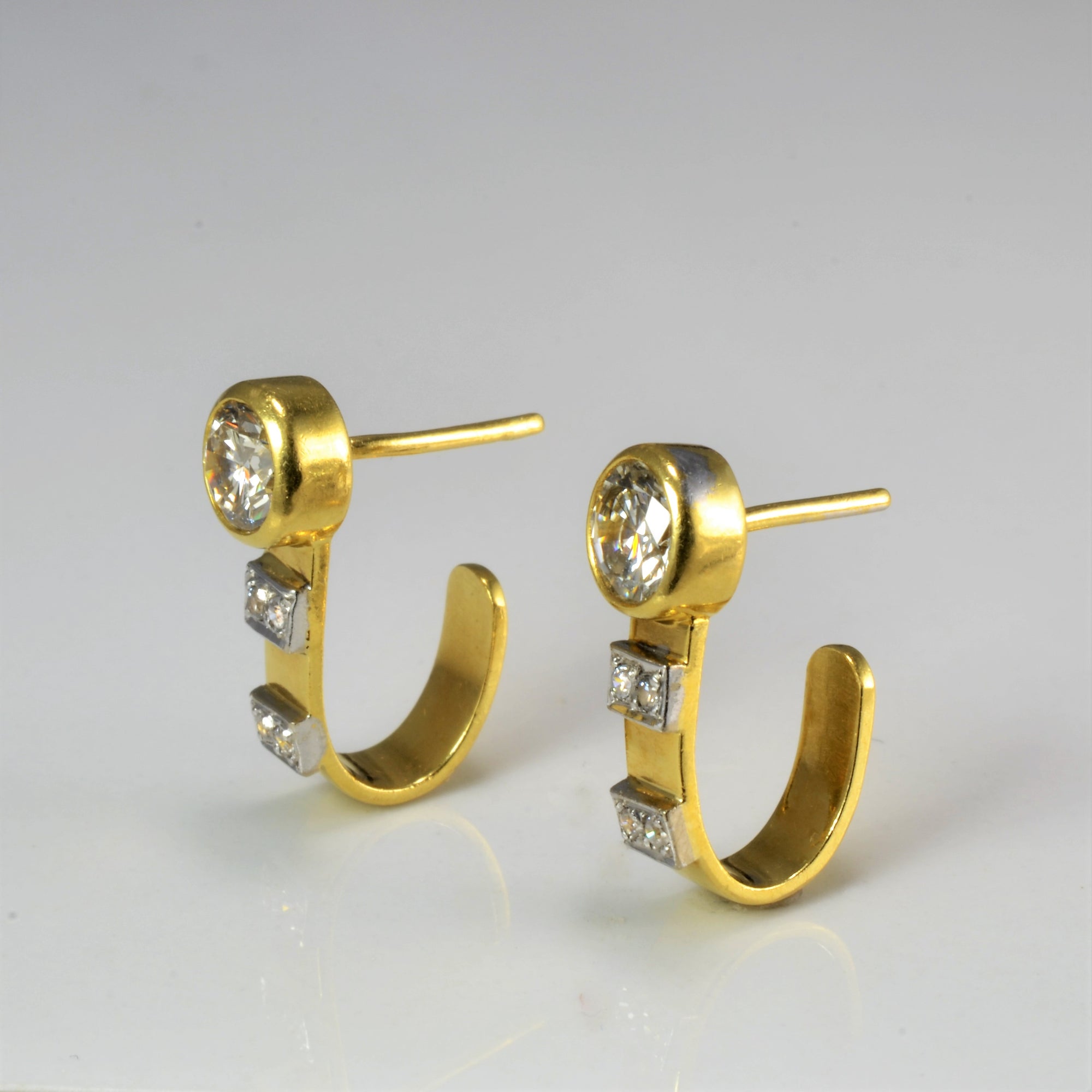 Bezel Set Diamond Earrings | 0.94 ctw |