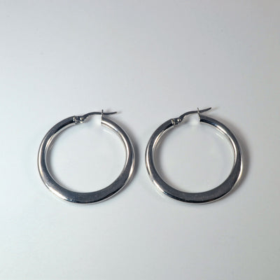 White Gold Hoop Earrings |
