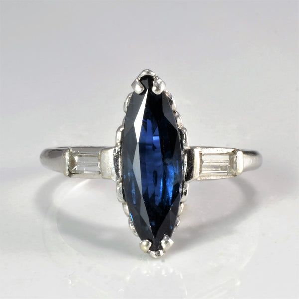 Marquise Sapphire & Diamond Engagement Ring | 0.26 ctw, SZ 4.75 |