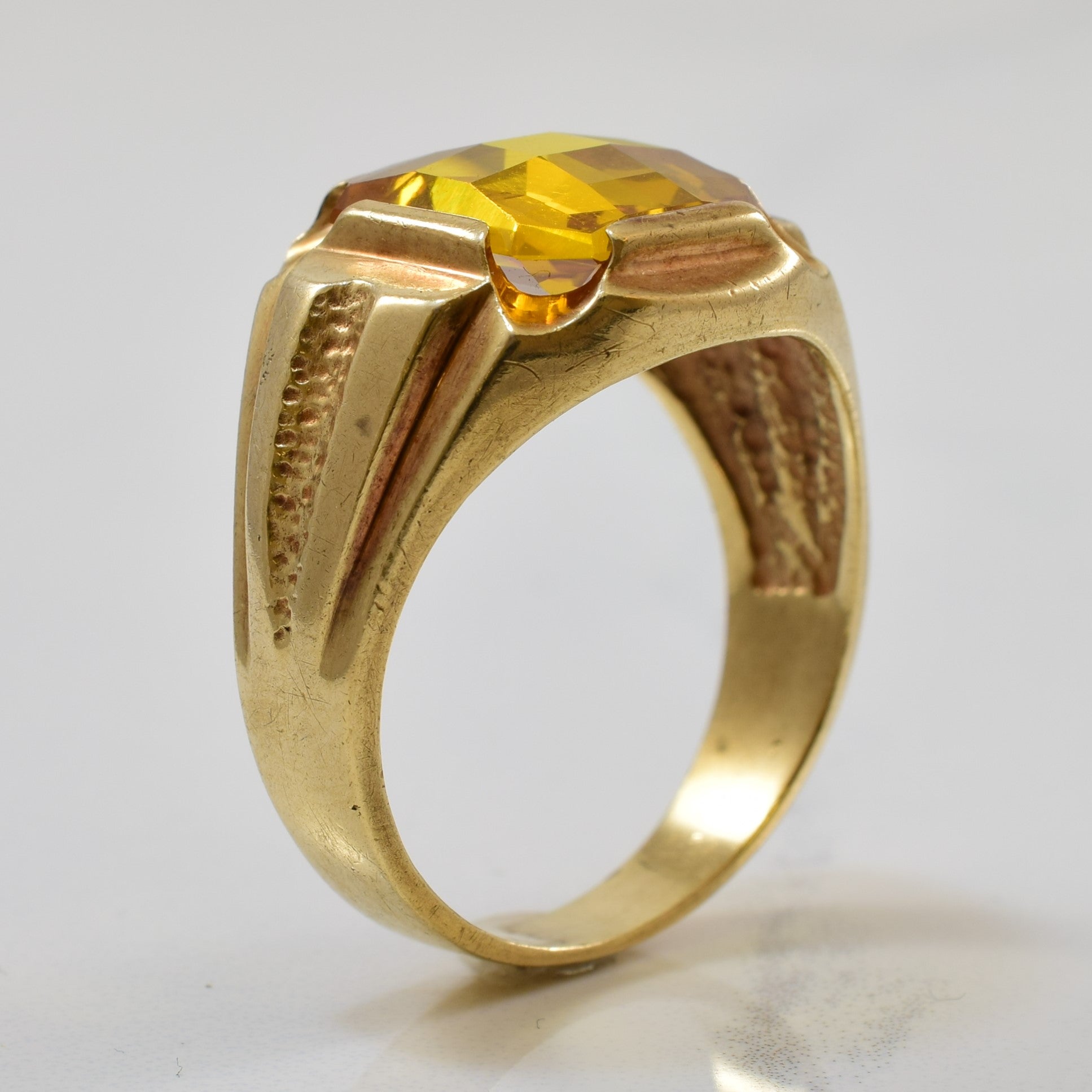 Synthetic Yellow Sapphire Ring | 6.00ct | SZ 9.5 |