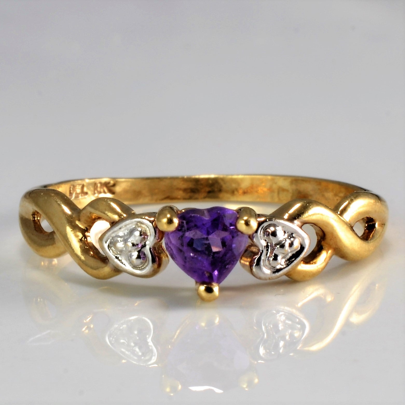 Solitaire Heart Amethyst Promise Ring | SZ 7 |