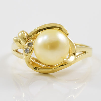 Bypass Diamond & Pearl Ring | 0.01ctw, 2.86ct | SZ 7 |