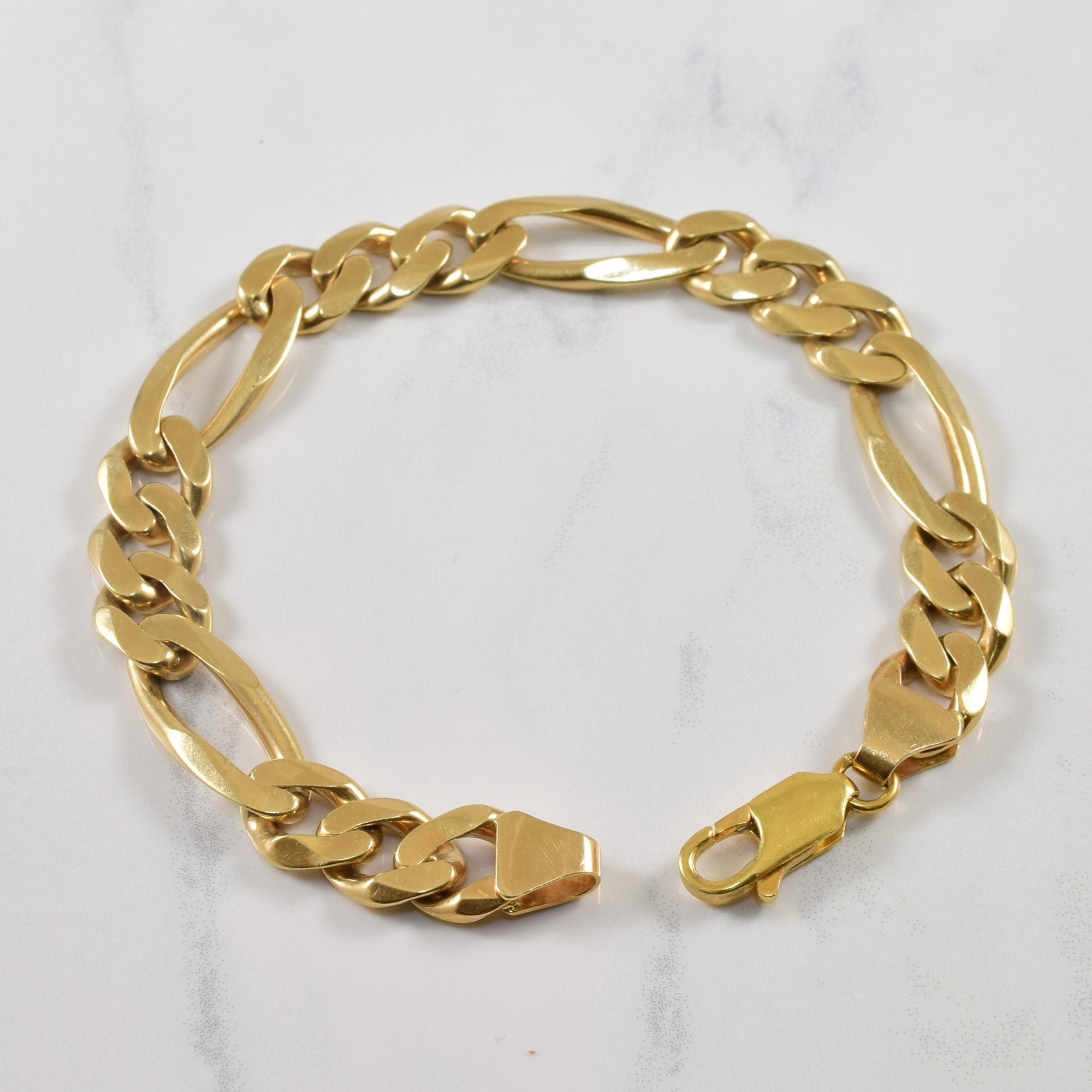 14K TRI COLOR GOLD ID FIGARO BRACELET | Patty Q's Jewelry Inc