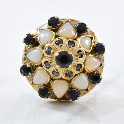 Sapphire & Opal Cocktail Ring Circa 1940s | 1.30ctw, 1.60ctw | SZ 8 |