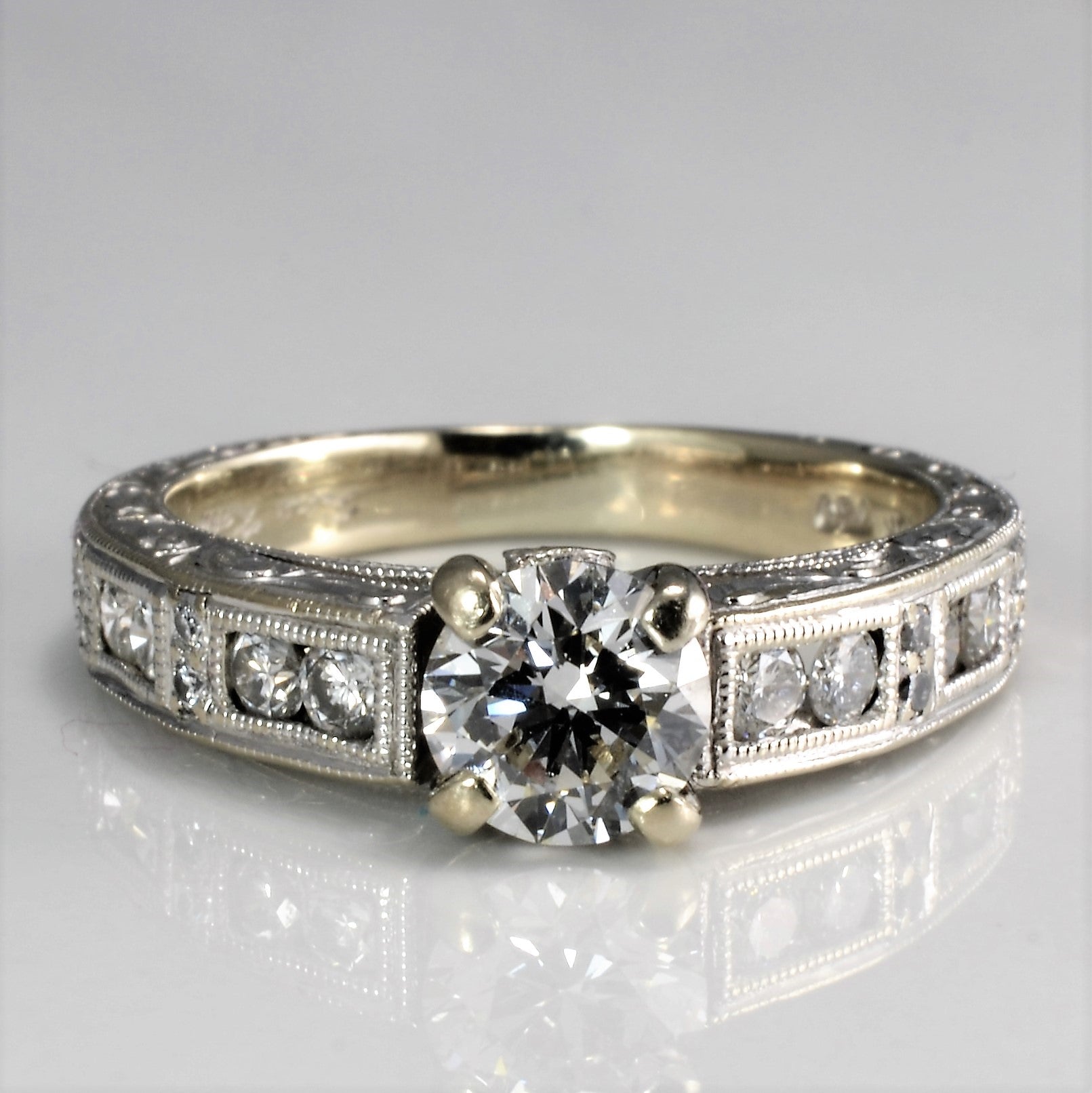 Milgrain Detailed Diamond Engagement Ring | 0.90 ctw, SZ 5.75 |