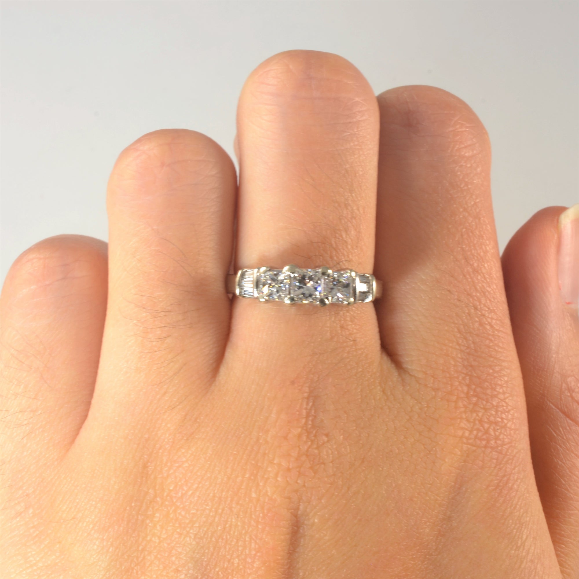 Three Stone Princess Diamond Ring | 1.01ctw | SZ 6.75 |