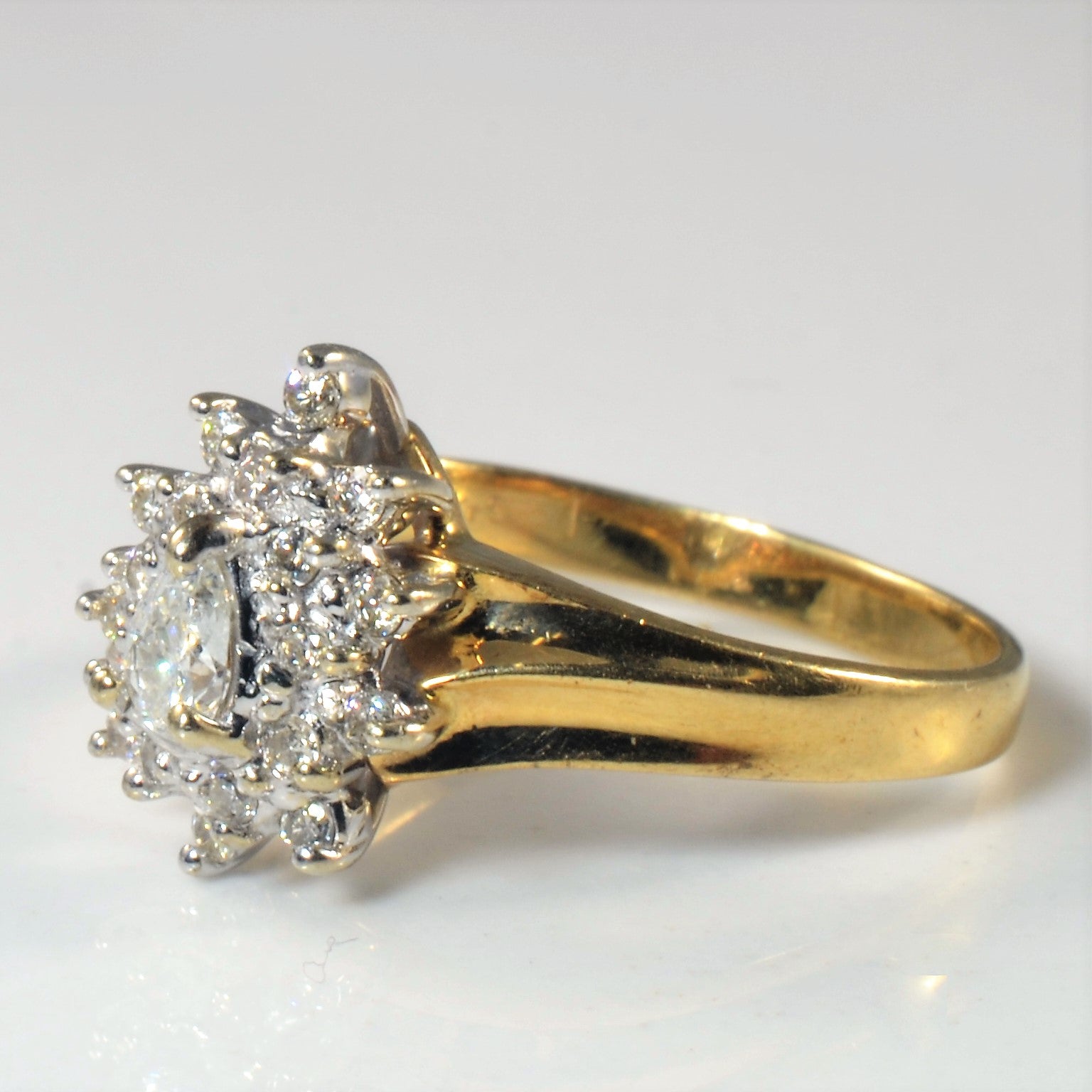 Pear Cut Diamond Cluster Engagement Ring | 0.35ctw | SZ 6.5 |