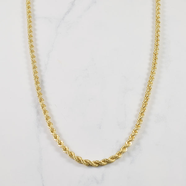 14k Yellow Gold Rope Chain | 20.5
