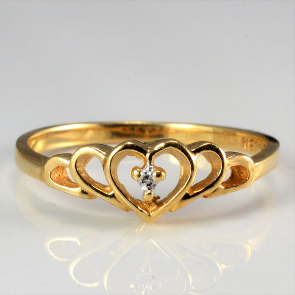Heart Design Diamond Promise Ring | 0.01 ct, SZ 6 |