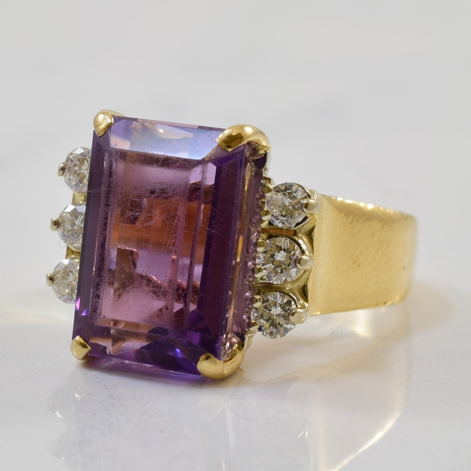 Amethyst & Diamond Cocktail Ring | 7.00ct, 0.33ctw | SZ 6 |