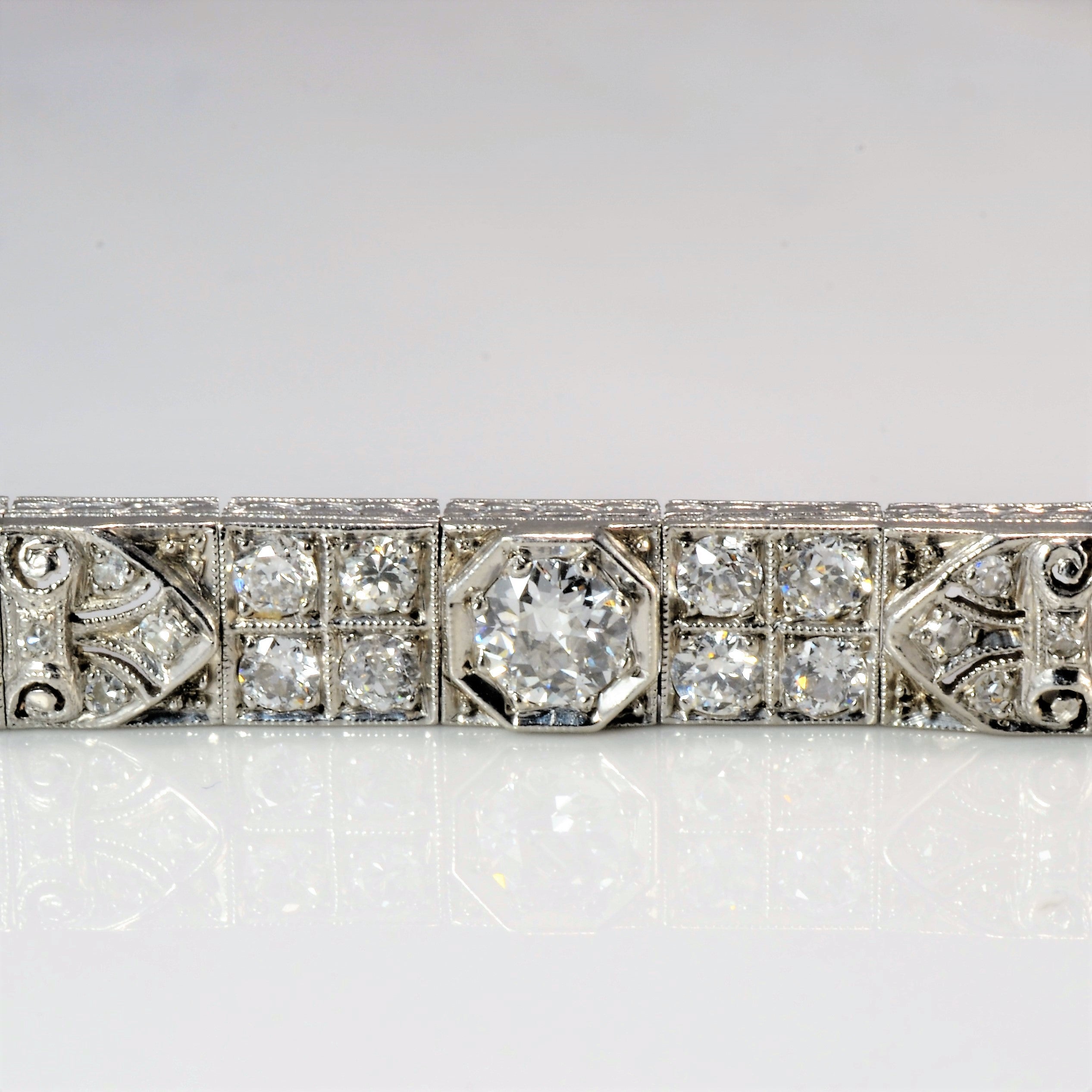 Art Deco Diamond & Sapphire Line Bracelet | 2.36 ctw |