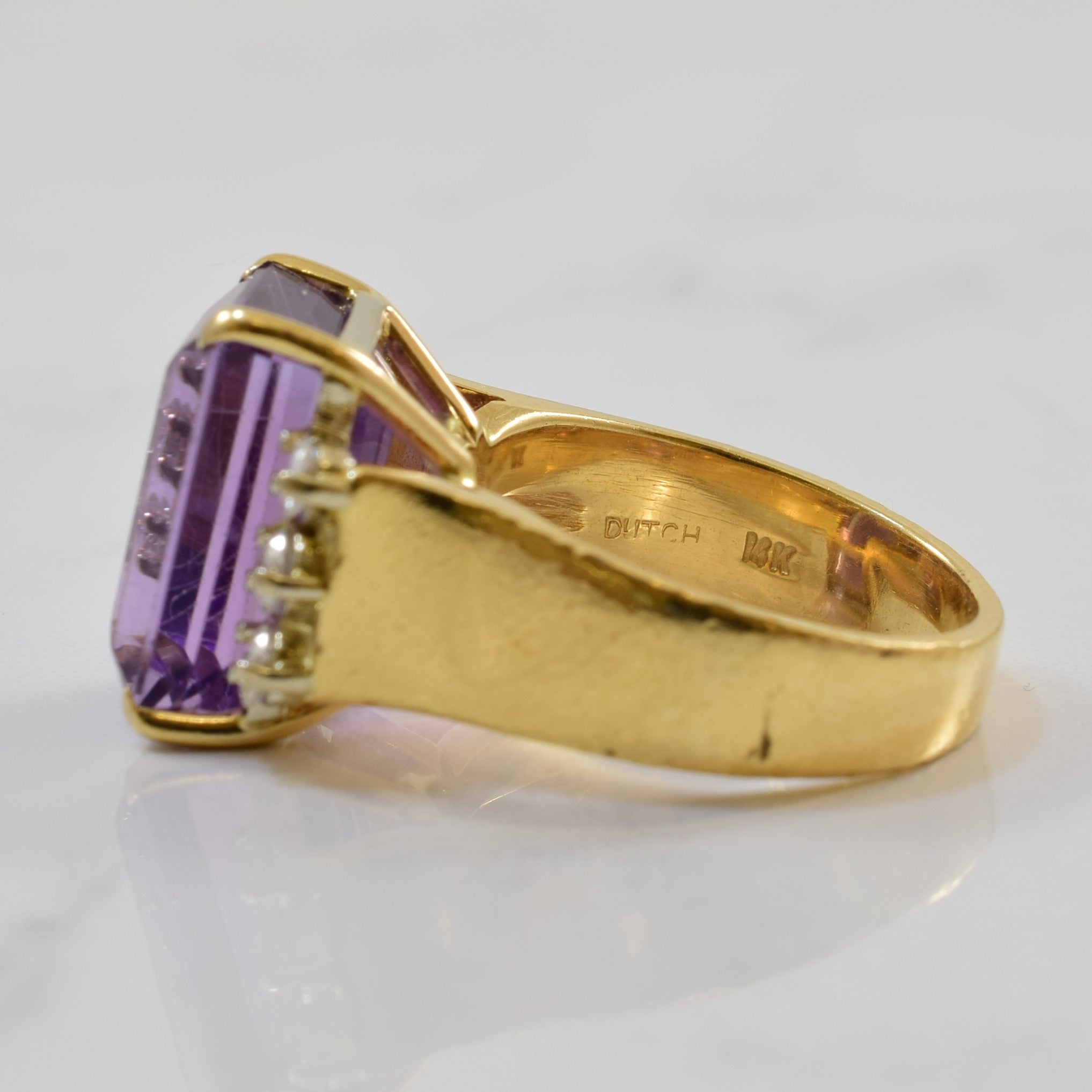 Amethyst & Diamond Cocktail Ring | 7.00ct, 0.33ctw | SZ 6 |