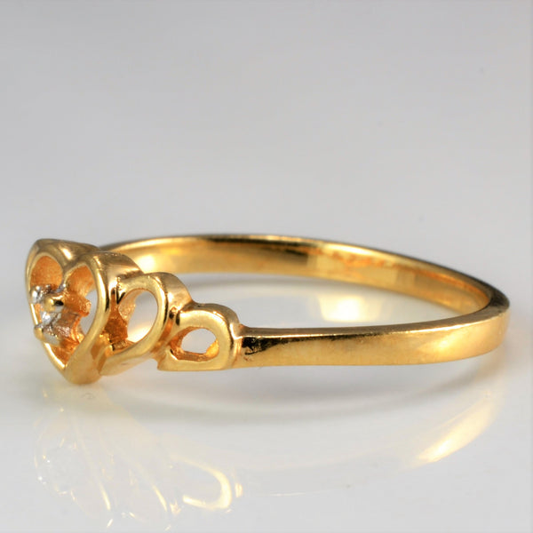 Heart Design Diamond Promise Ring | 0.01 ct, SZ 6 |
