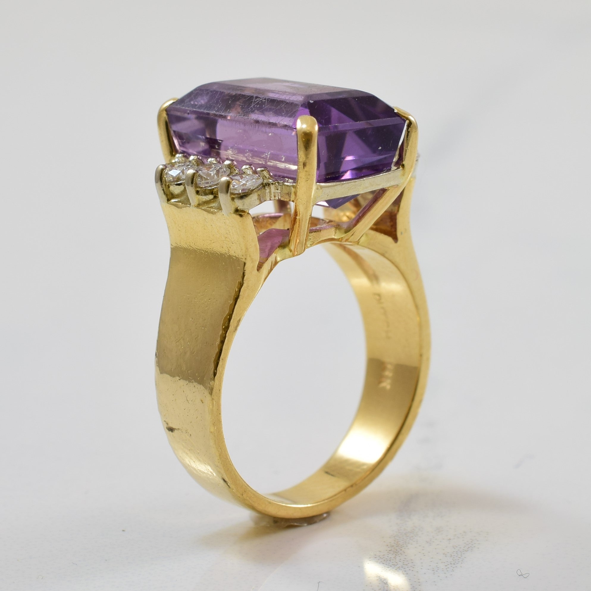 Amethyst & Diamond Cocktail Ring | 7.00ct, 0.33ctw | SZ 6 |