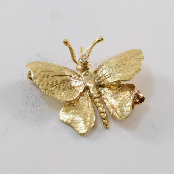 Diamond Butterfly Convertible Brooch/Pendant | 0.01ct |