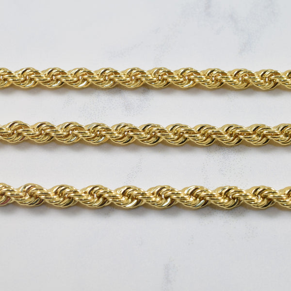 14k Yellow Gold Rope Chain | 20.5