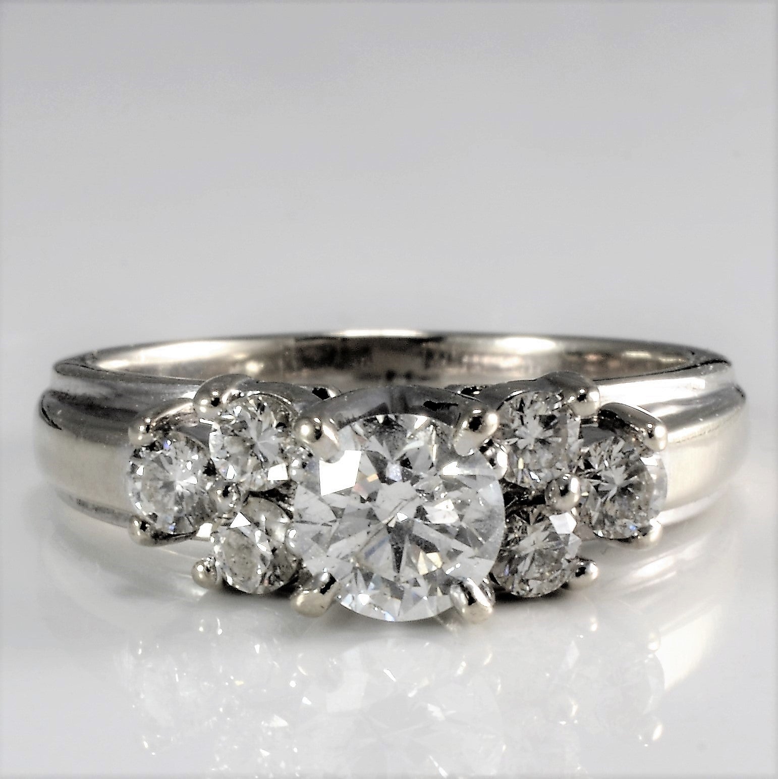 High Set Cluster Diamond Engagement Ring | 0.91 ctw, SZ 5.75 |