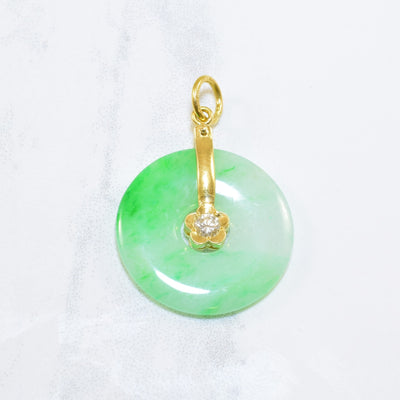 Hololith Jadeite & Diamond Pendant | 10.00ct, 0.10ct |
