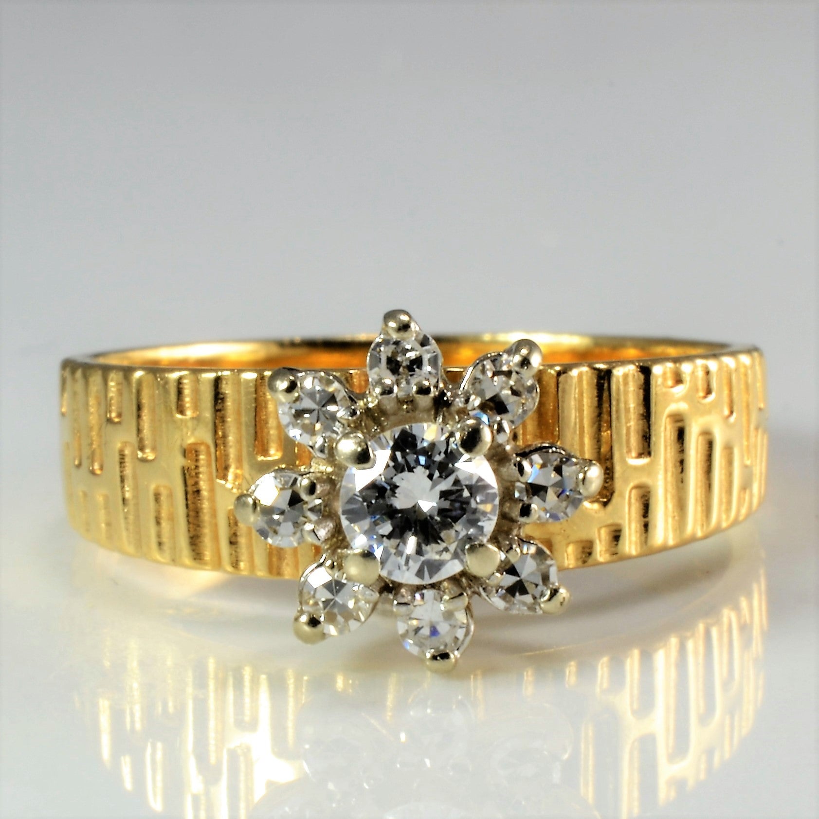 Flower Cluster Diamond Engagement Ring | 0.33 ctw, SZ 5.75 |