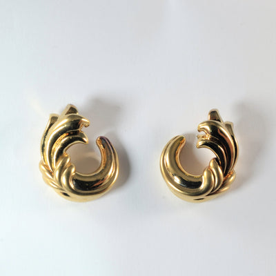 Yellow Gold Swirl Earrings |