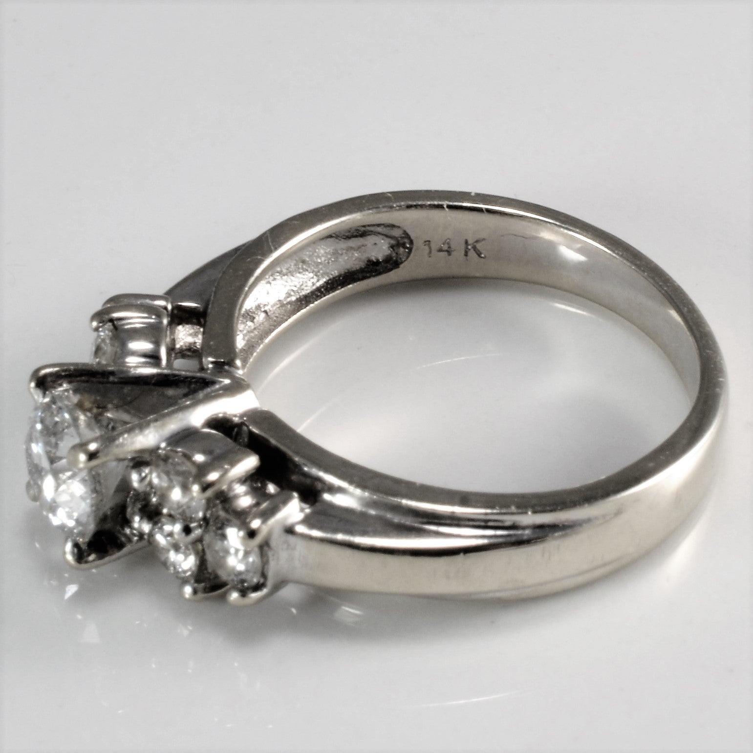 High Set Cluster Diamond Engagement Ring | 0.91 ctw, SZ 5.75 |