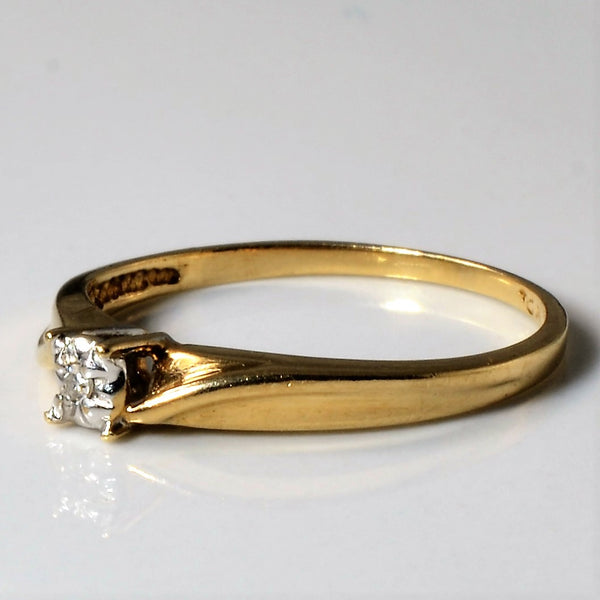 Petite Bypass Solitaire Diamond Ring | 0.01ct | SZ 5.25 |
