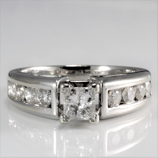Princess Diamond With Channel Accent Engagement Ring | 0.90 ctw, SZ 6 |