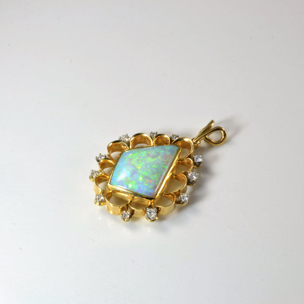 Opal & Diamond Pendant | 0.48ctw, 10.00ct |