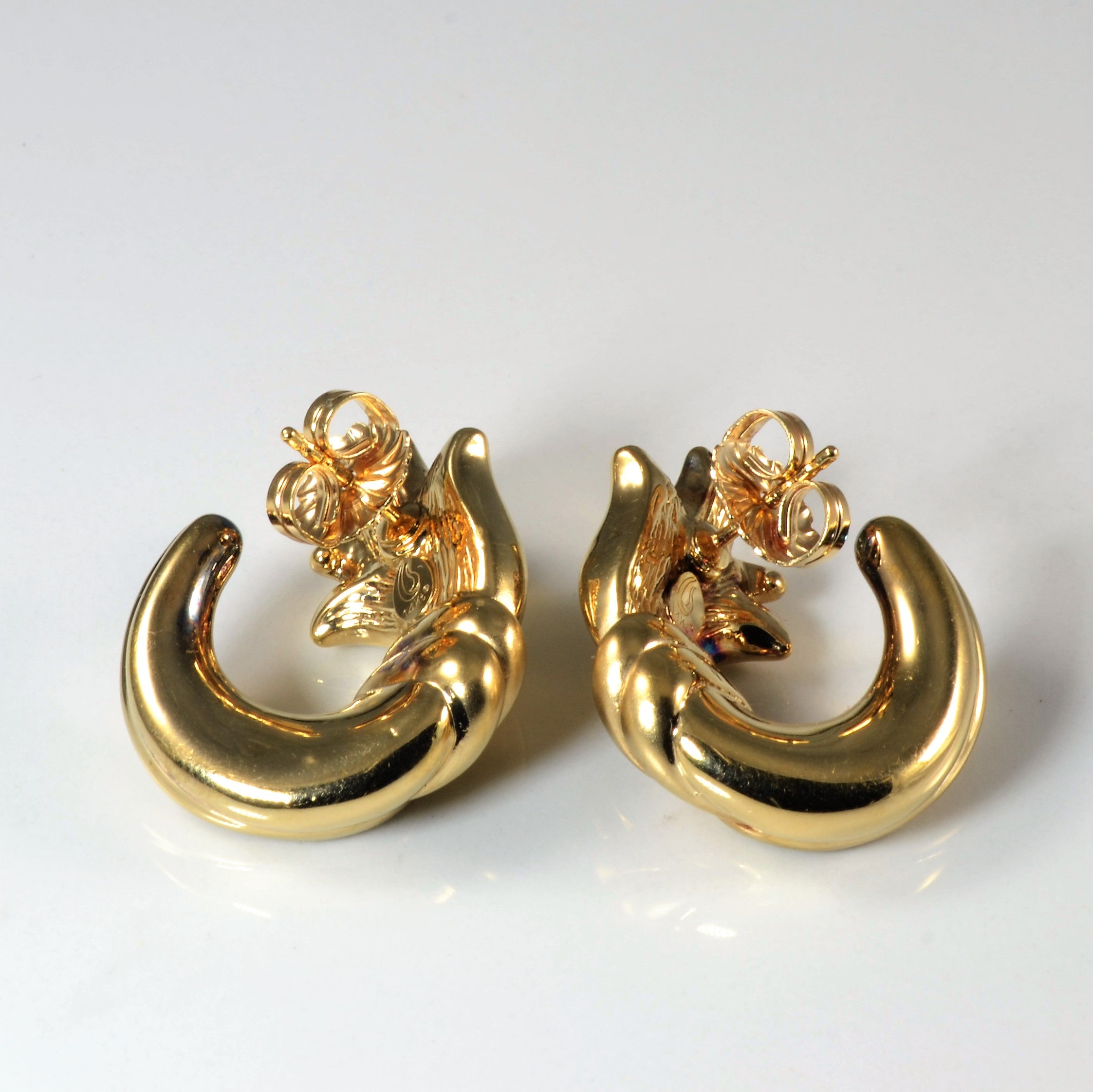 Yellow Gold Swirl Earrings |