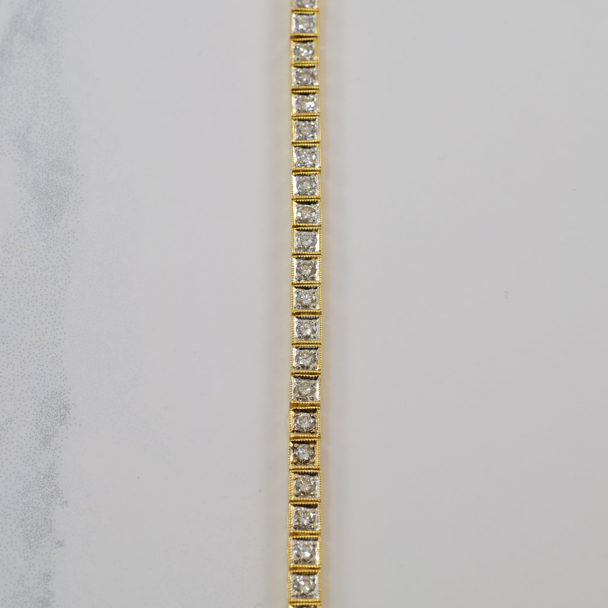 Milgrain Detailed Diamond Tennis Bracelet | 1.38ctw | 6.5
