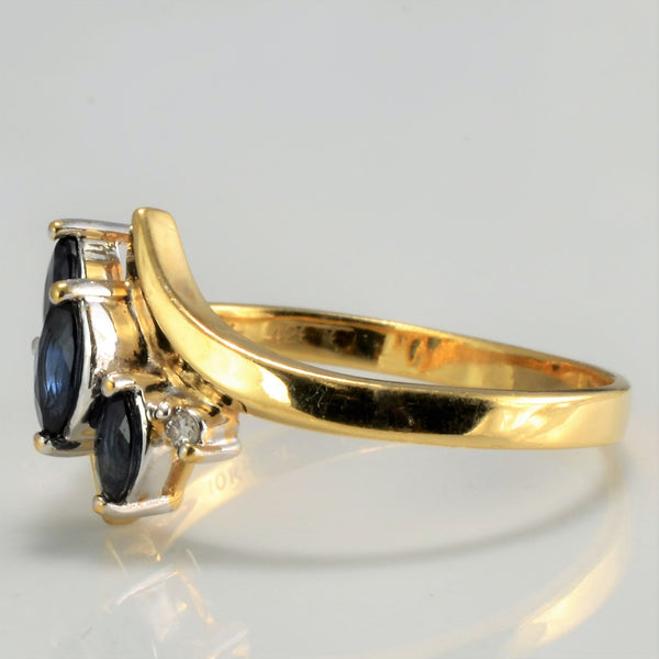 Bypass Sapphire & Diamond Ring | 0.02 ctw, SZ 7 |