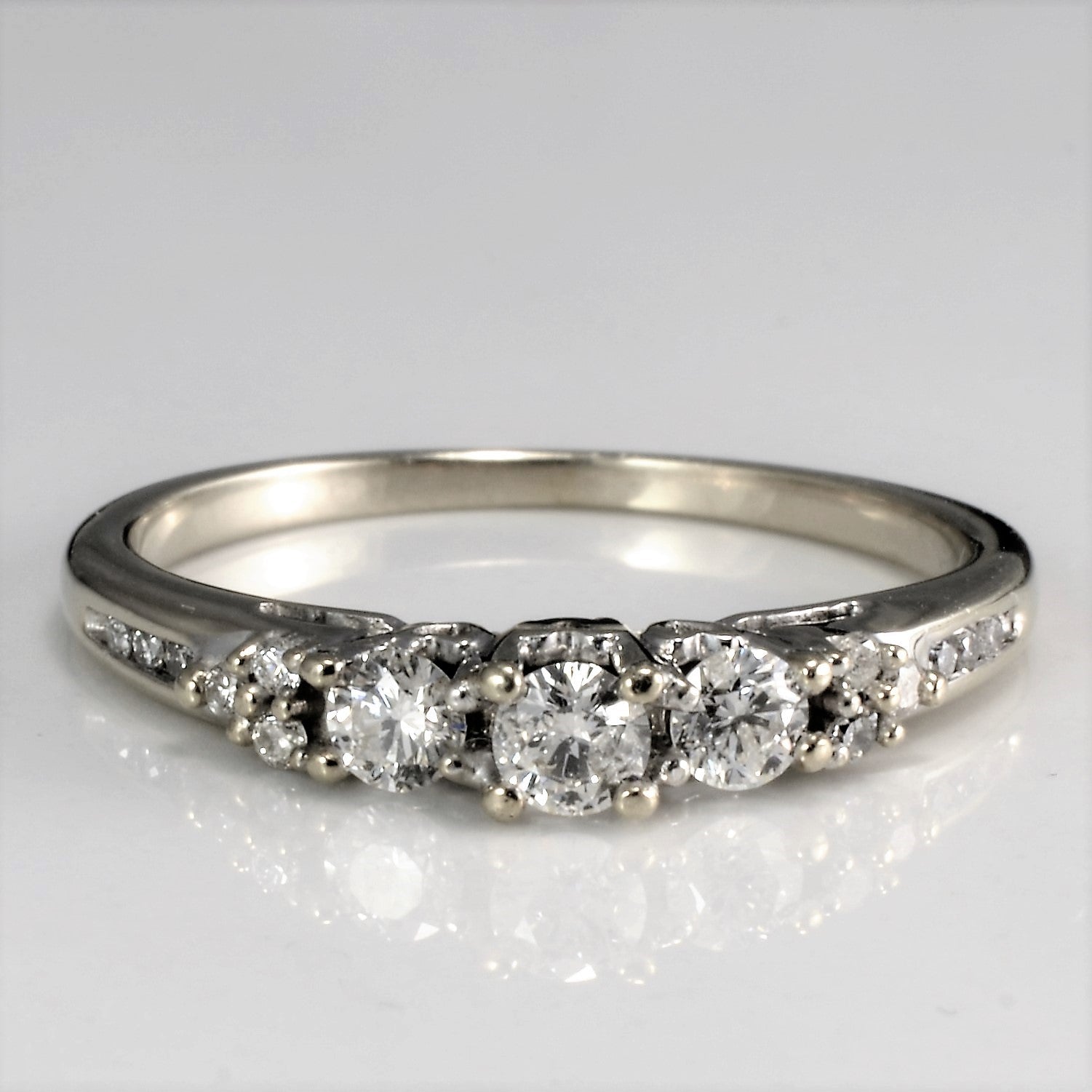 Three Stone Diamond & Accents Engagement Ring | 0.25 ctw, SZ 6.5 |
