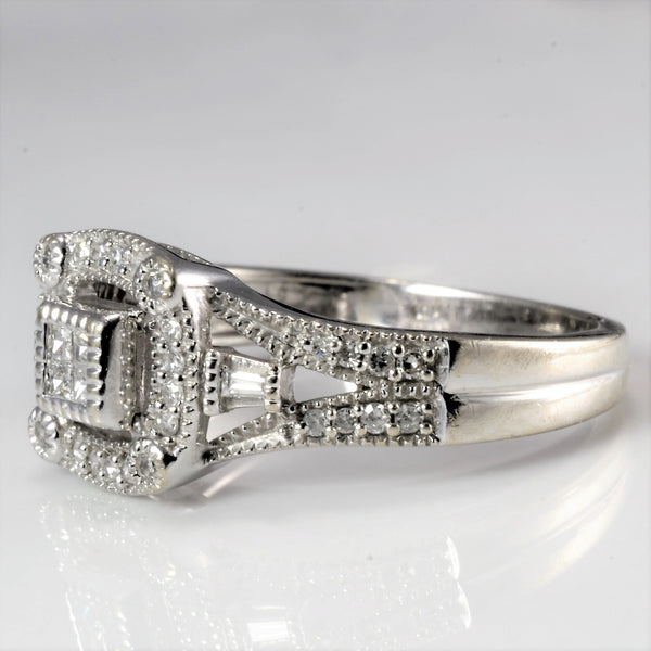 Milgrain Detailed Diamond Engagement Ring | 0.22 ctw, SZ 6.25 |