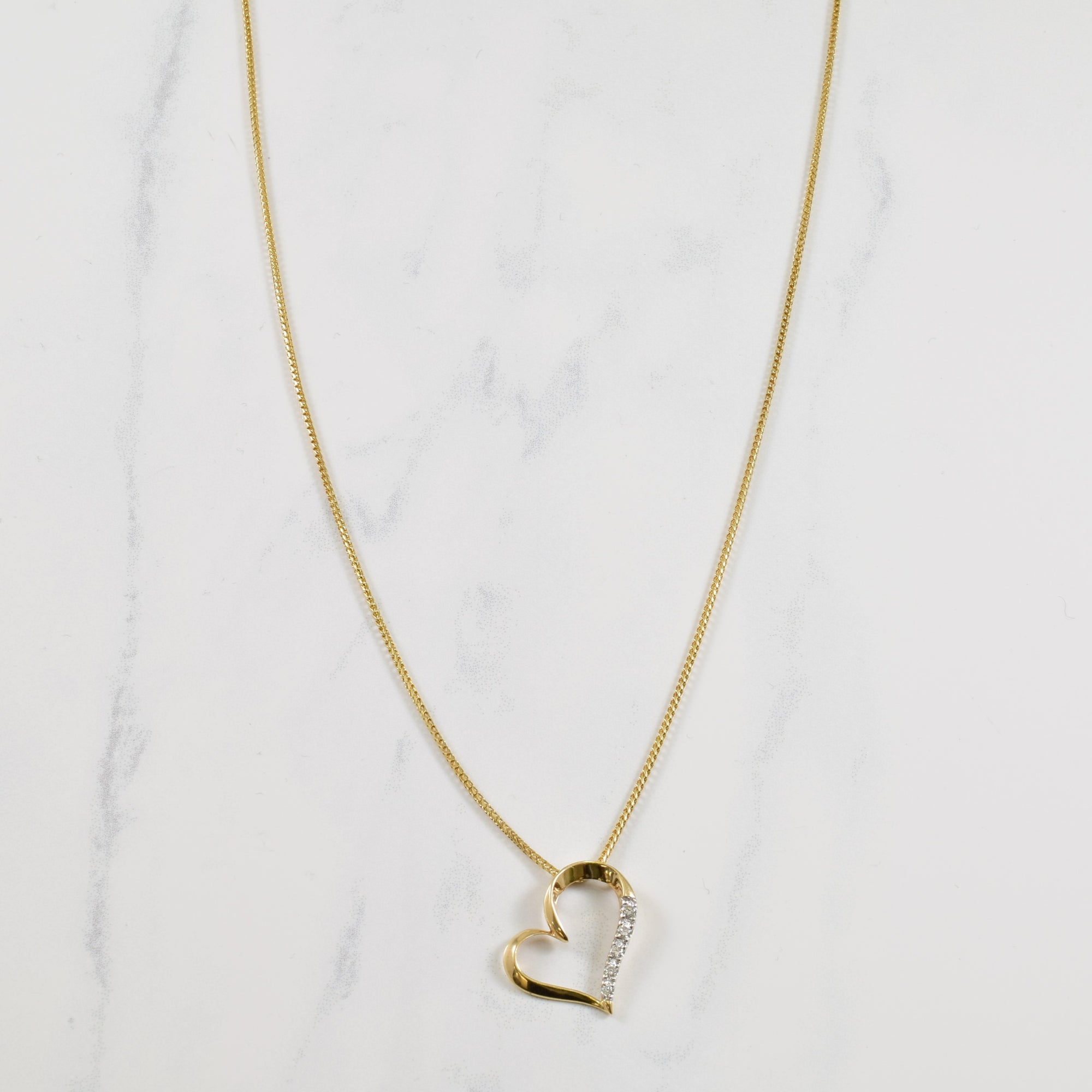 Diamond Heart Pendant Necklace | 0.15ctw | 20