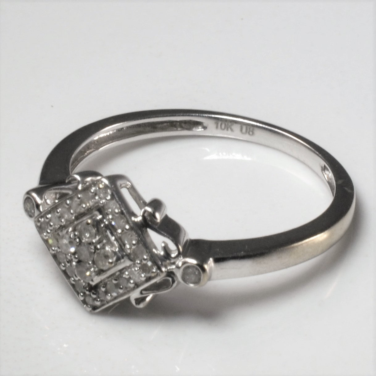 Ornate Diamond Cluster Promise Ring | 0.10ctw | SZ 7 |