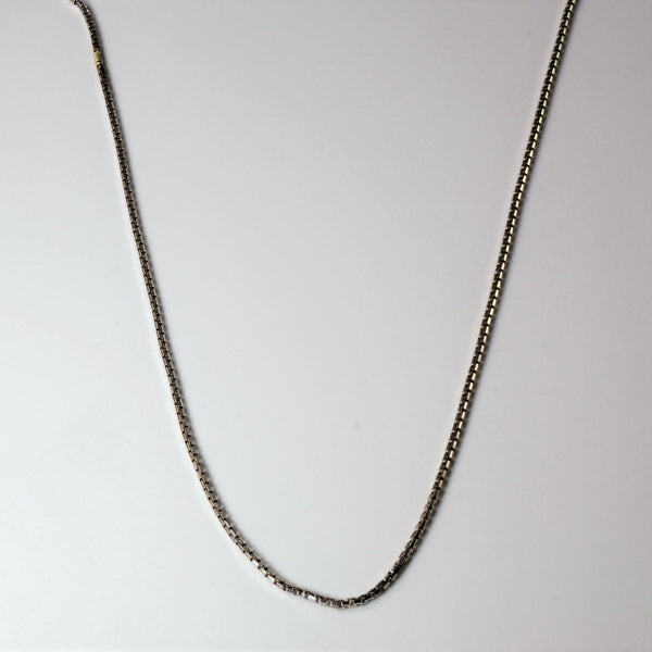 8k White Gold Box Chain | 18