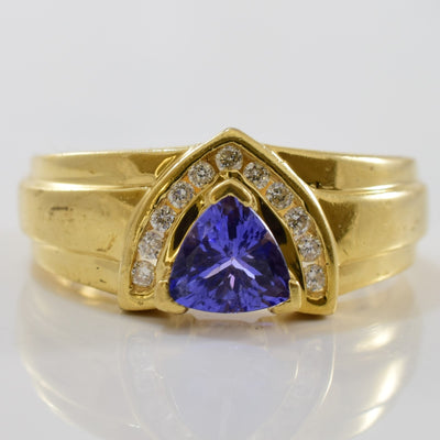 Trillion Tanzanite & Diamond Ring | 0.11ctw, 0.80ct | SZ 8.5 |