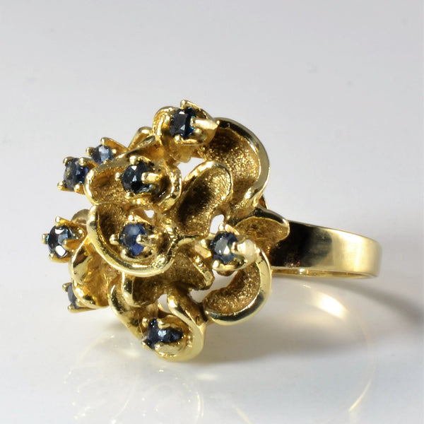 Abstract Sapphire Cocktail Ring | 0.60ctw | SZ 6.75 |