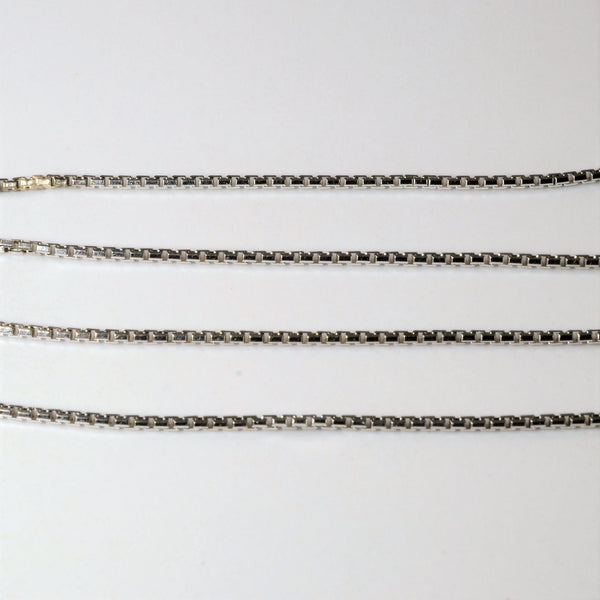 8k White Gold Box Chain | 18