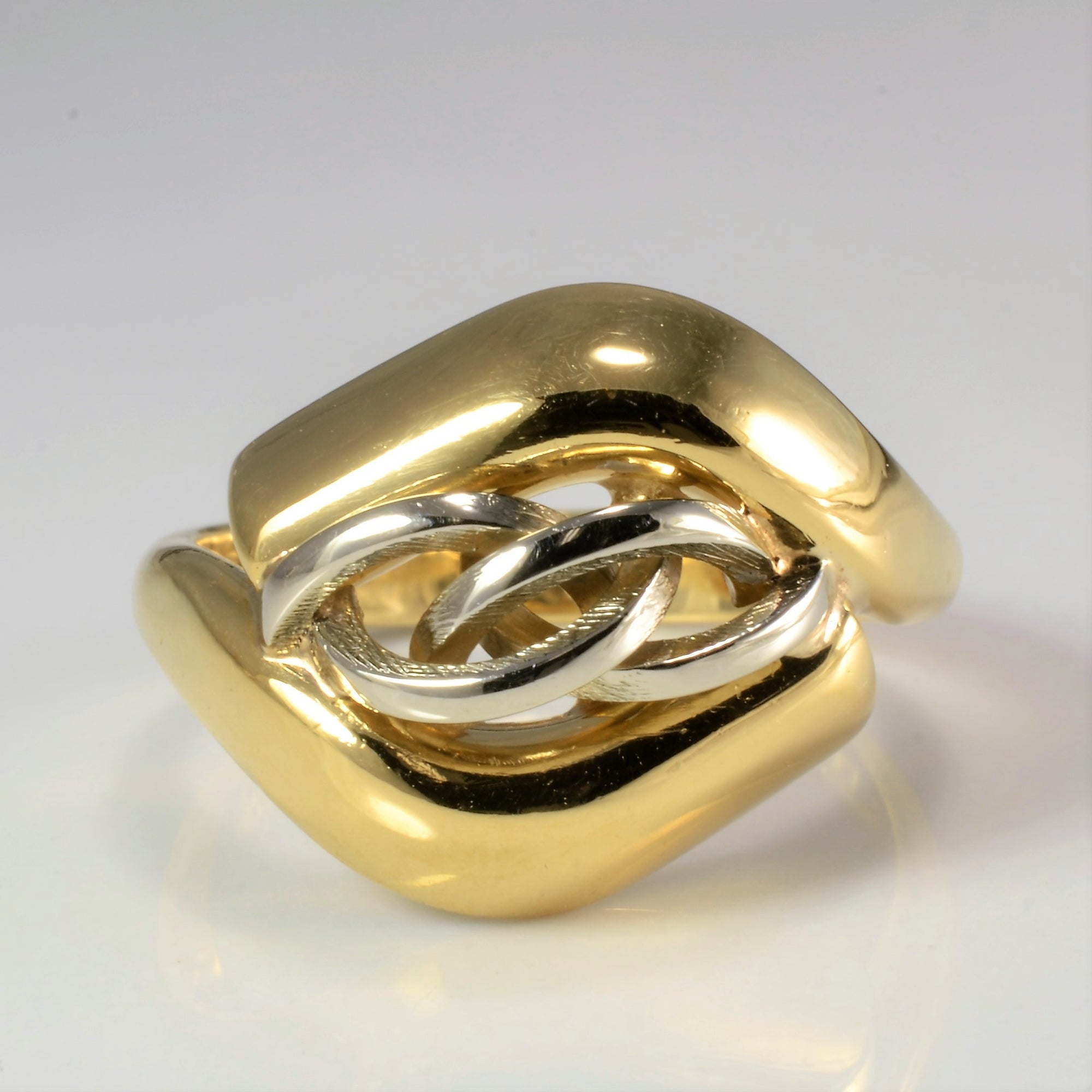 Two Tone Gold Knot Wide Ring | SZ 7.75 |