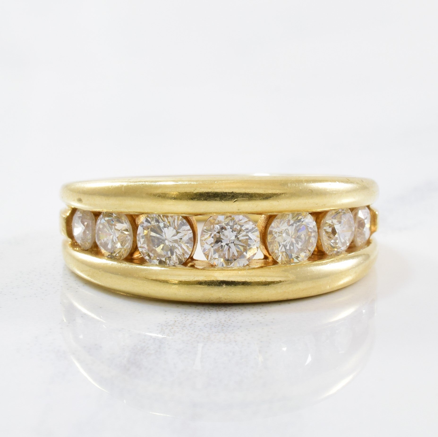 Tapered Semi Eternity Diamond Ring | 0.82 ctw | SZ 6 |