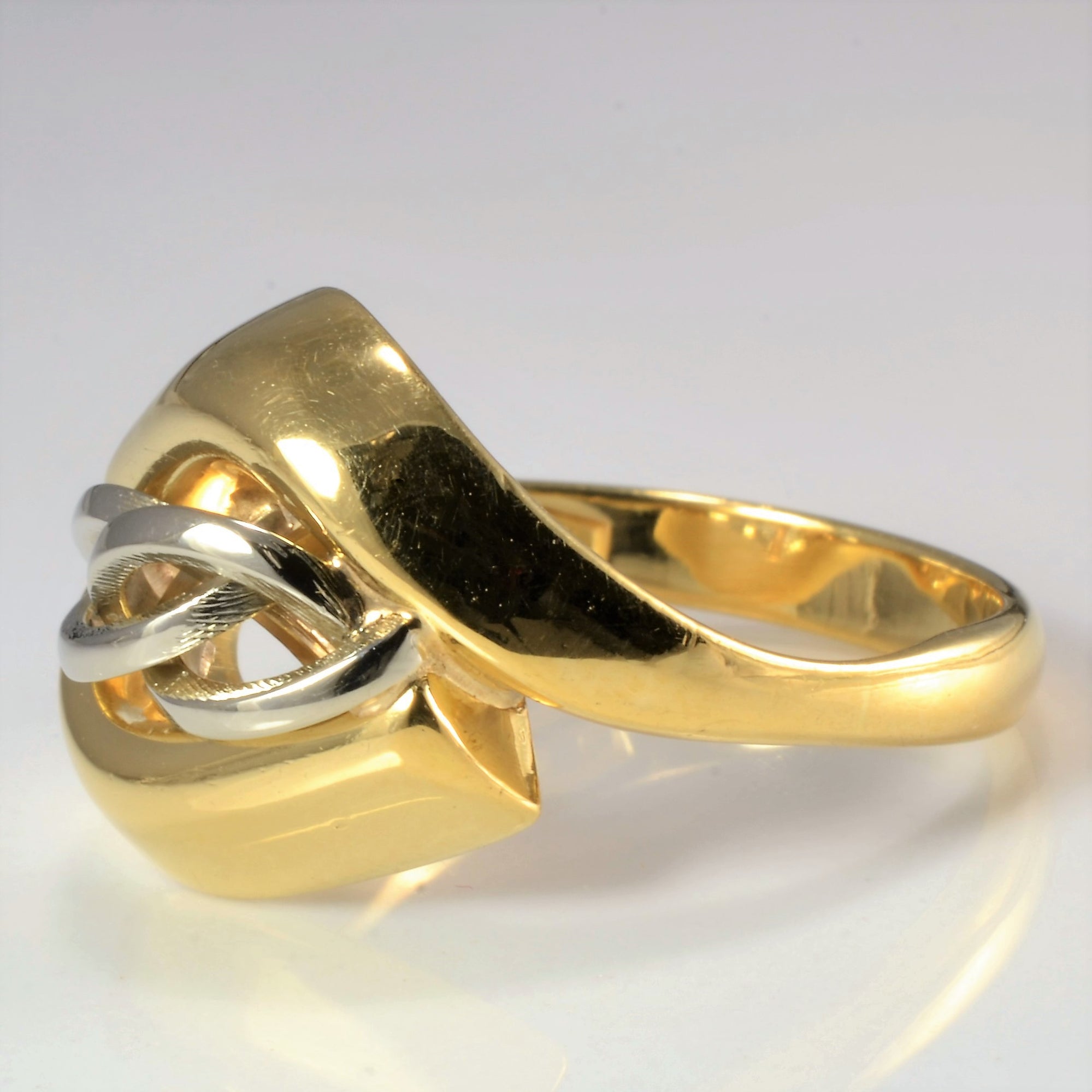 Two Tone Gold Knot Wide Ring | SZ 7.75 |