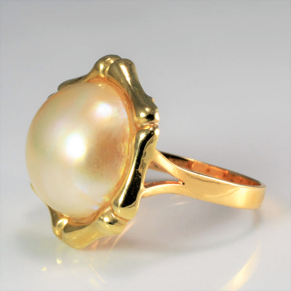 Mabe Pearl Vintage Dome Ring | SZ 7 |